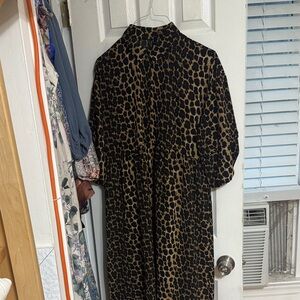 Vero Moda Leopard Print Dress in Black and Brown